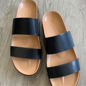 The Charley Double-Strap Slide Sandal (black)